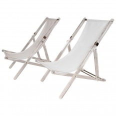 Pair of Lucite sling chairs